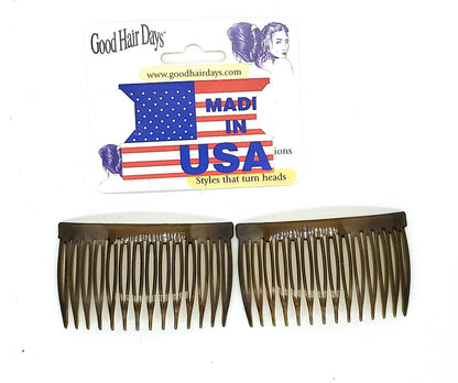 Good Hair Days USA Anti-Slip Side Combs for Daily, Secure Hold, 2⅞", 2 Pack
