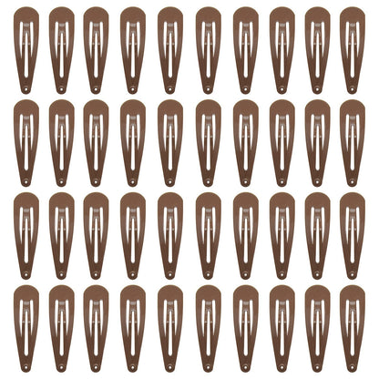 40 Pack Black 2 Inch Barrettes Women Metal Snap Hair Clips Accessories