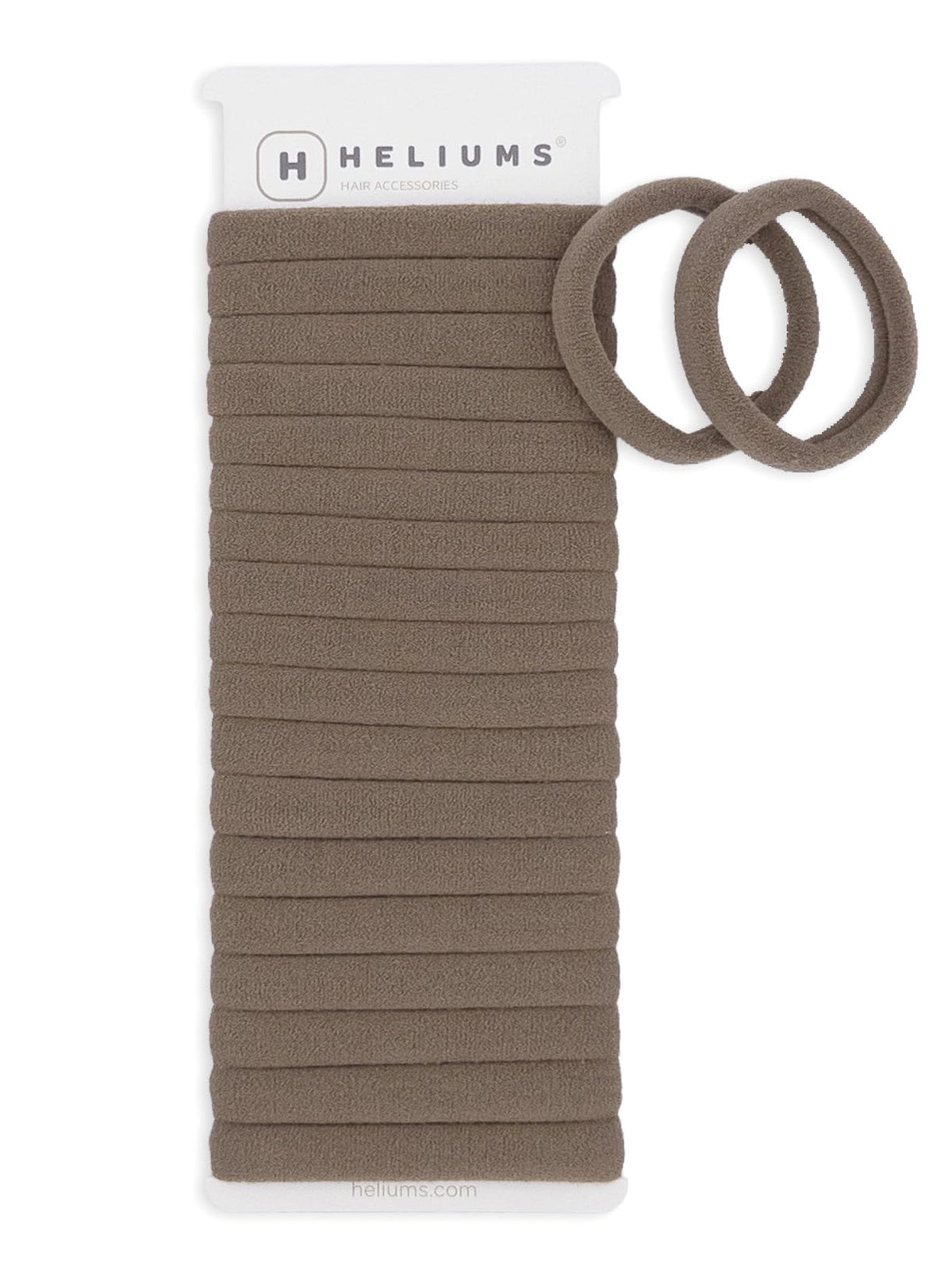 Heliums Soft Hair Ties - No Damage Seamless Nylon Fabric Bands, Stretchy Ponytail Holders for Thin & Thick Hair - Standard 1.5 Inch, Neutrals, 20 Pack