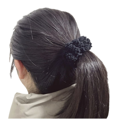 8pcs Plush Scrunchie Hair ties Large Scrunchie fluffy tied Hair Rope Cute Elastic Hair Bands Scrubchy Hair Accessories for Women and Girls (Black)