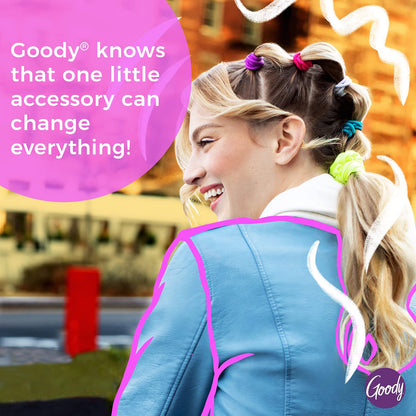 Goody Ouchless Hair Elastics – No Pull, No Breakage, Tangle-Free Hold for Thick, Curly, Coily & Textured Hair – 15 Count, Black, Long-Lasting Ponytail Holders for Women & Men
