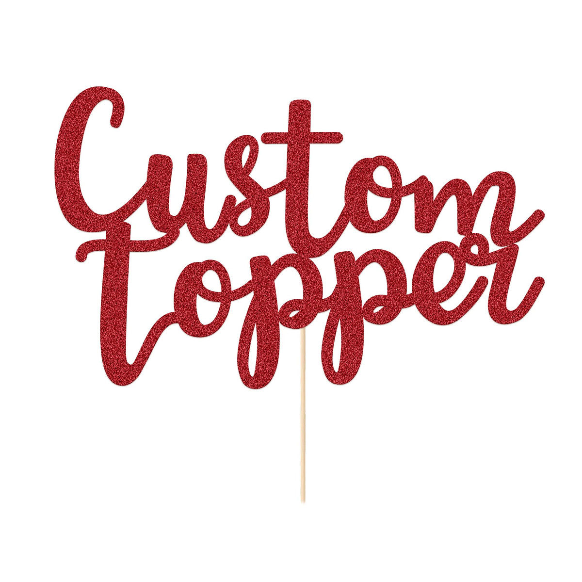 EDSG 30 Pack Bows Custom Cake Topper, Personalized Double Sided Glitter Cake Topper with Any Text Numbers, 11 Colours for Birthday Wedding Anniversary Graduation Baby Shower (with 30 Pcs Black Bow)