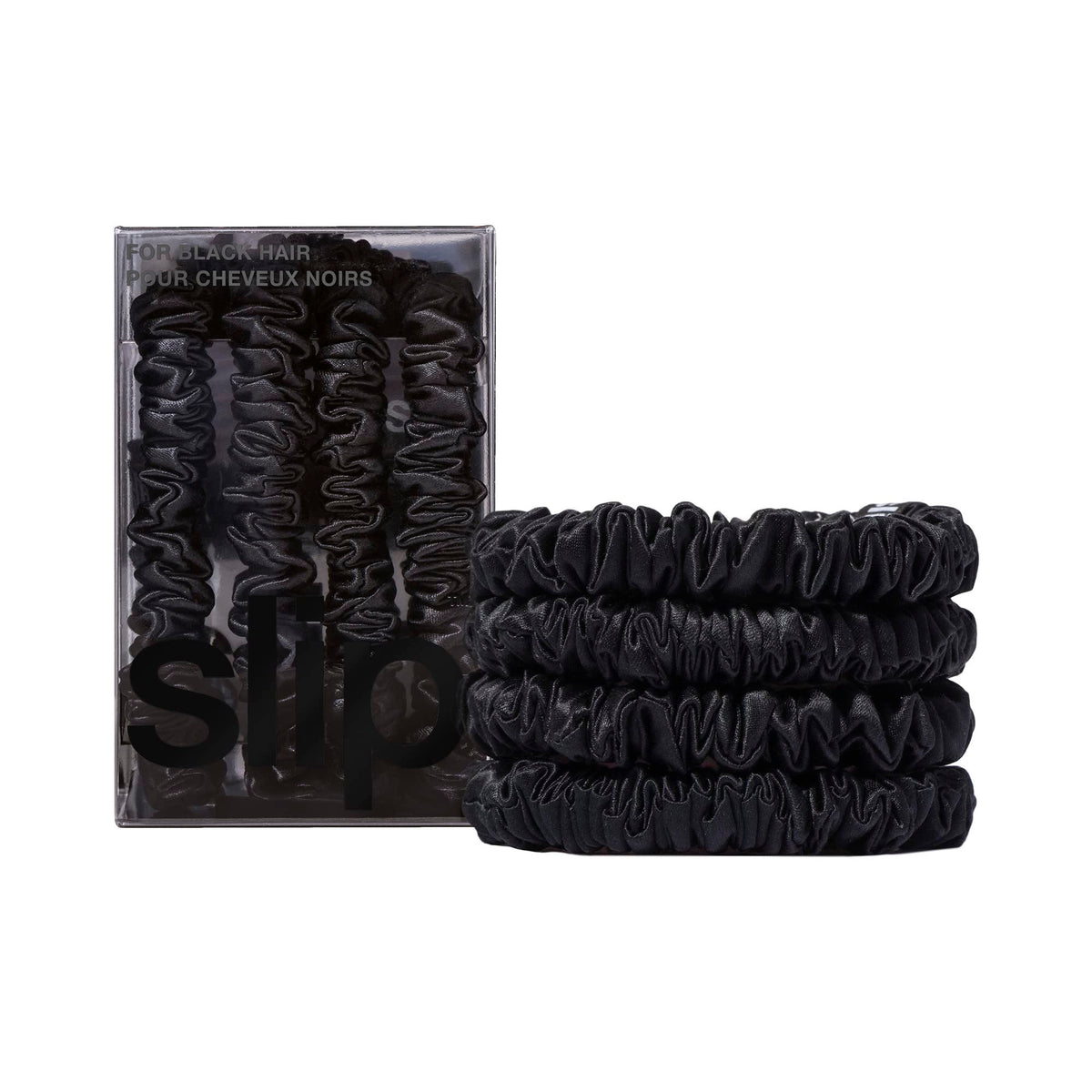 Slip Silk Hair Ties, Blonde Skinny Scrunchies, Set of 4 | Anti-Damage