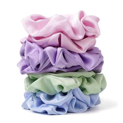 Satin Scrunchies for Women – 8PCS Black Silk Hair Ties – No Crease, Frizz-Free, Gentle Elastic Hair Bands for Thick & Thin Hair, Soft & Stylish Hair Accessories Gifts