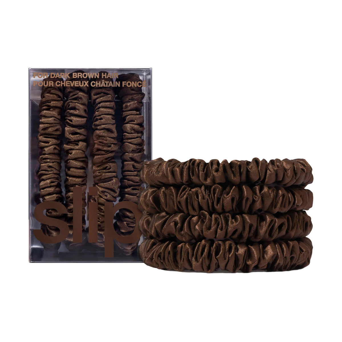 Slip Silk Hair Ties, Blonde Skinny Scrunchies, Set of 4 | Anti-Damage