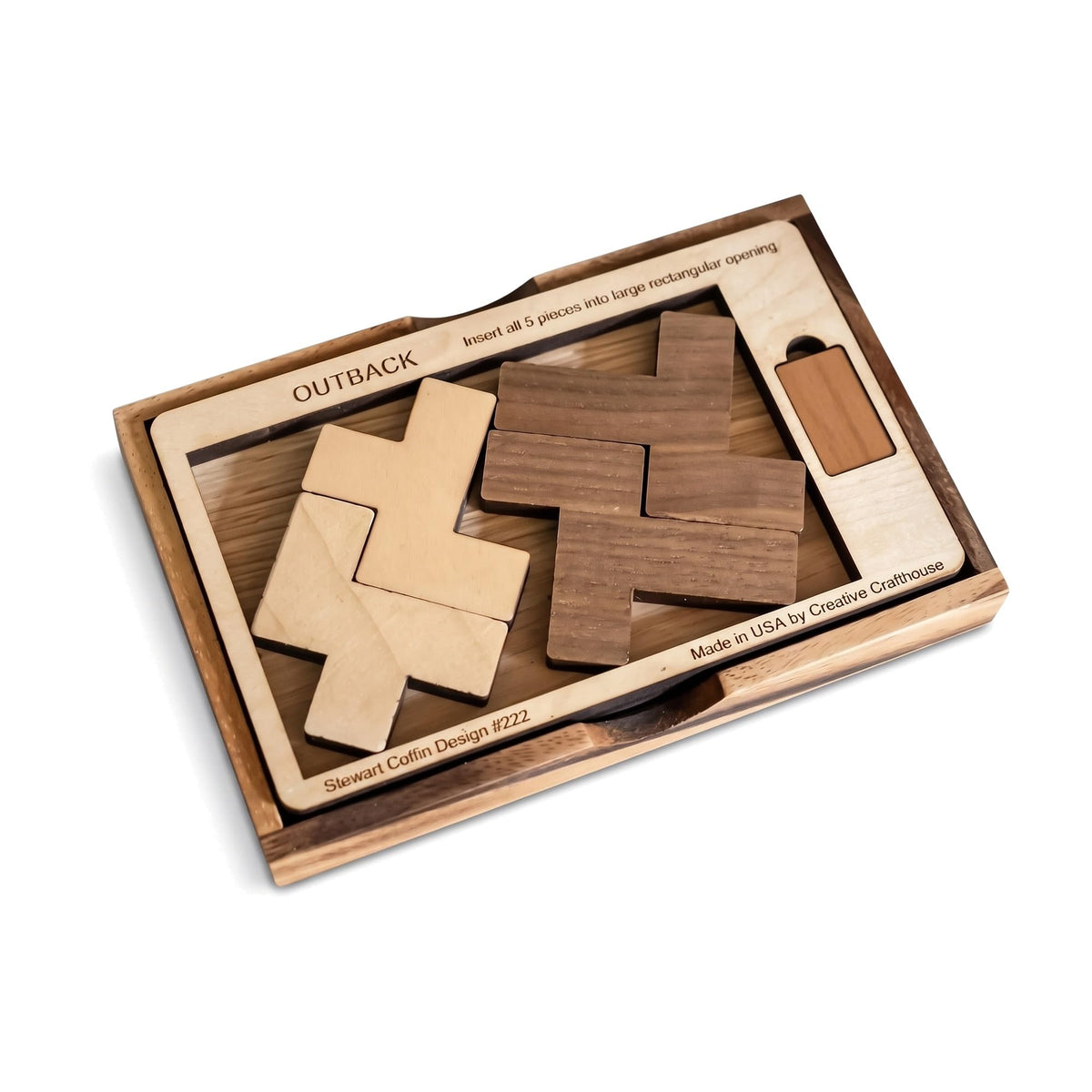 Creative Crafthouse Outback Puzzle, Stewart Coffin Wood Brain Teaser, Hard