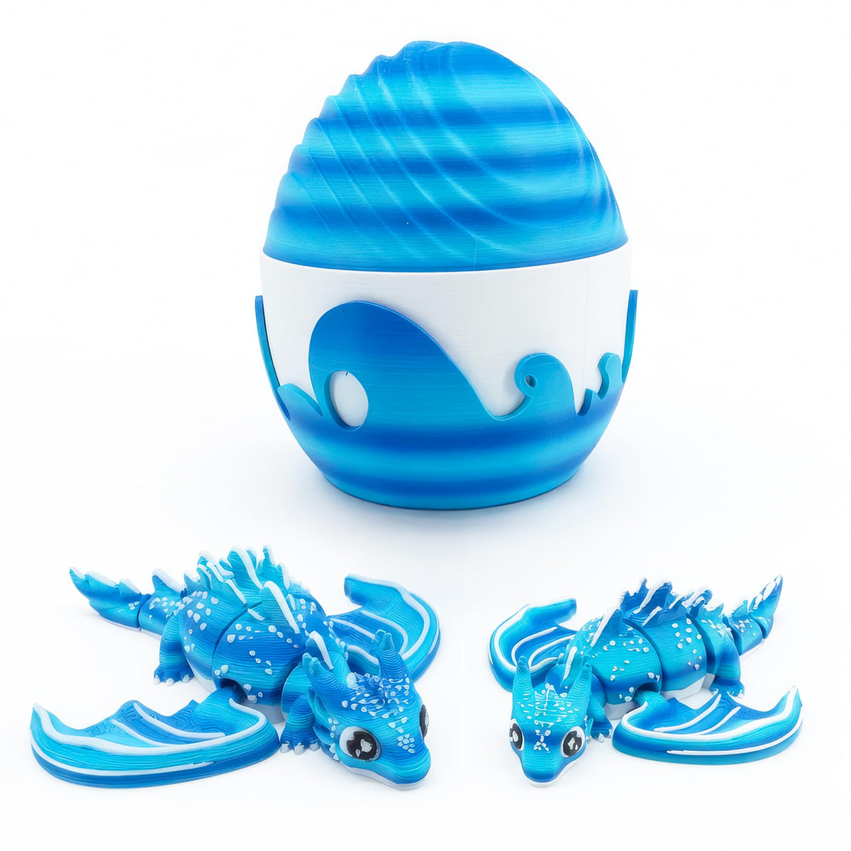 Articulated Dragon with Egg, 3D Printed Toy, Flexible Fidget Figure, 3D Dragon Egg, Desk Pet, Home Decor, Birthday Gift for Kids, Easter Basket Toy, Collectible Figure (Cherry Blossom)