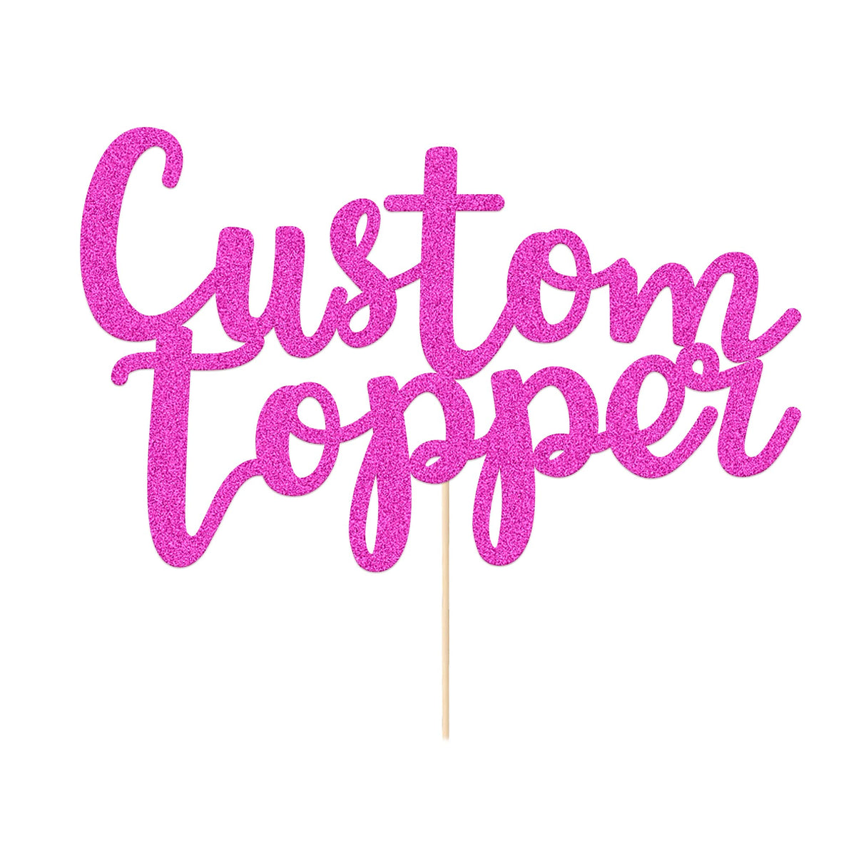 EDSG 30 Pack Bows Custom Cake Topper, Personalized Double Sided Glitter Cake Topper with Any Text Numbers, 11 Colours for Birthday Wedding Anniversary Graduation Baby Shower (with 30 Pcs Black Bow)