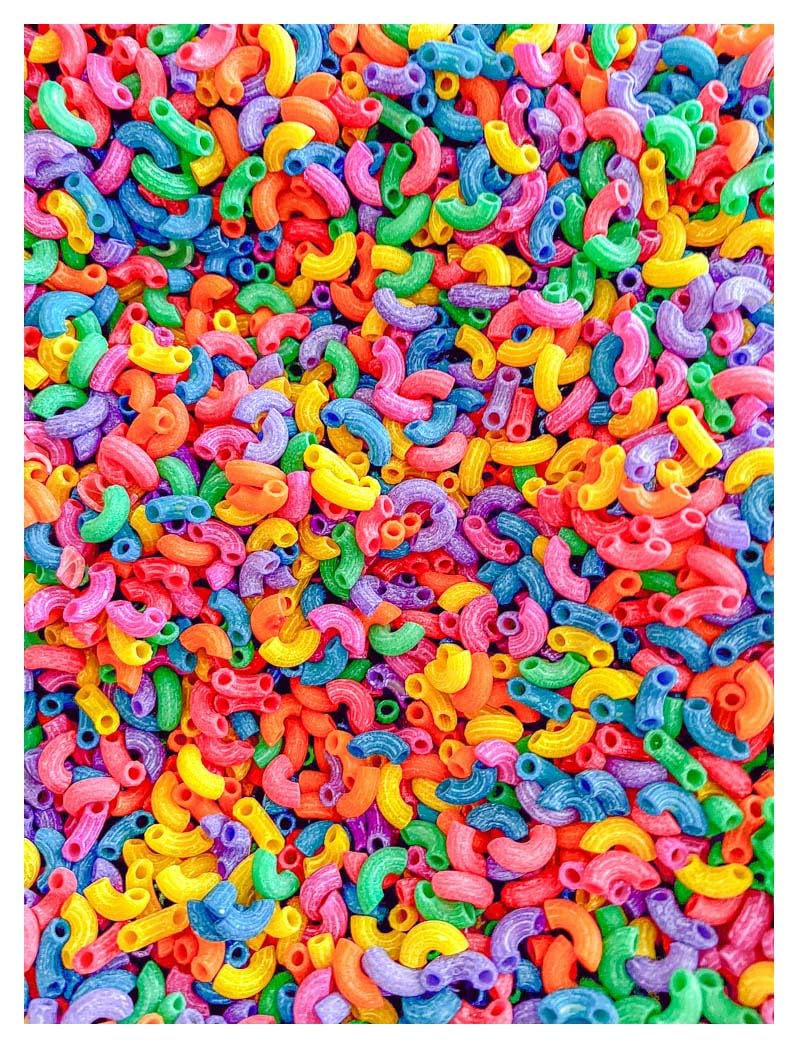 2 Cups of Rainbow Pasta Sensory Bin Filler for Sensory Table -