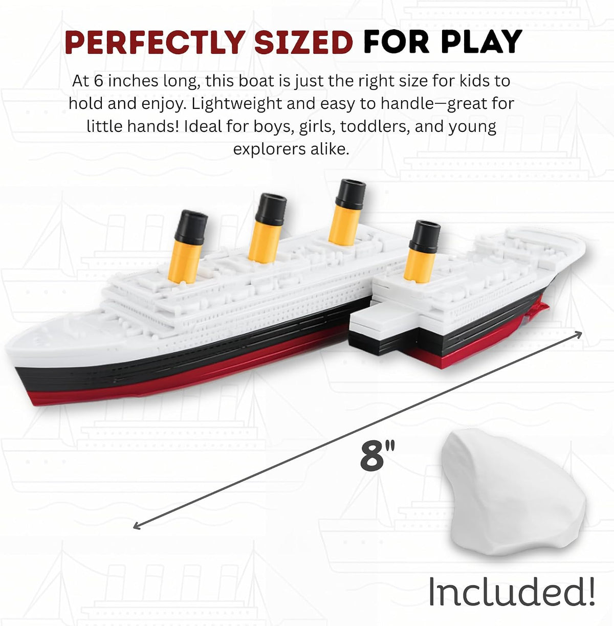 Split Break Titanic Bath Toy and Pool Toy Titanic Toy, Titanic Ship, Titanic Cake Topper, Historically Accurate BreakableTitanic Boat, Titanic Replica