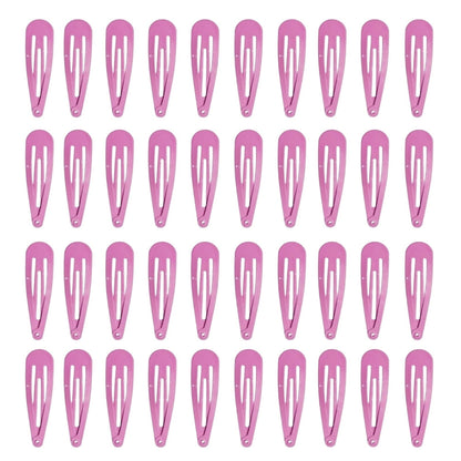 40 Pack Black 2 Inch Barrettes Women Metal Snap Hair Clips Accessories