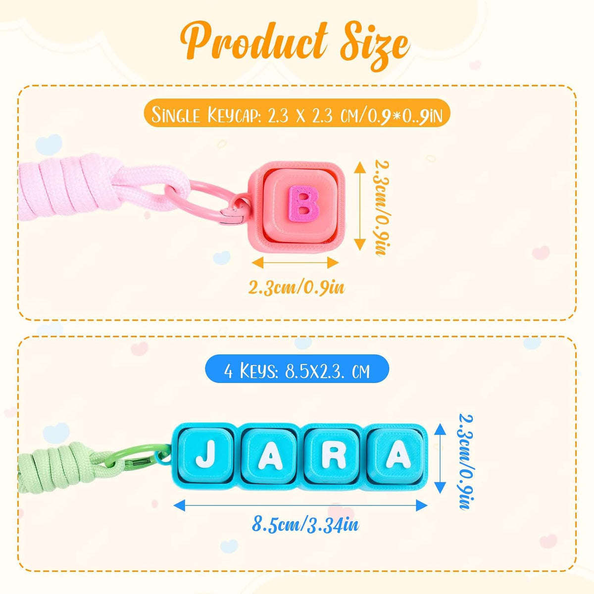 Custom Keyboard Fidget Toy Personalized Name Clicker Keychain with Lanyard