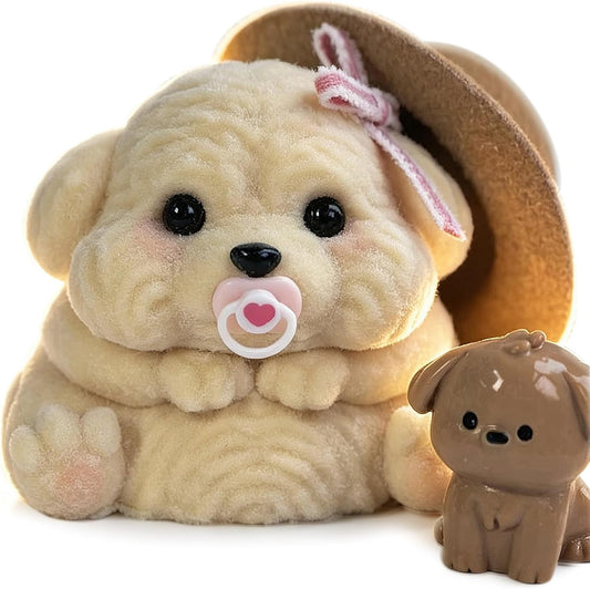 Handmade Taba Squishy Dog Baby Toy, Cute Squishy Stress Relief Fidget Toy