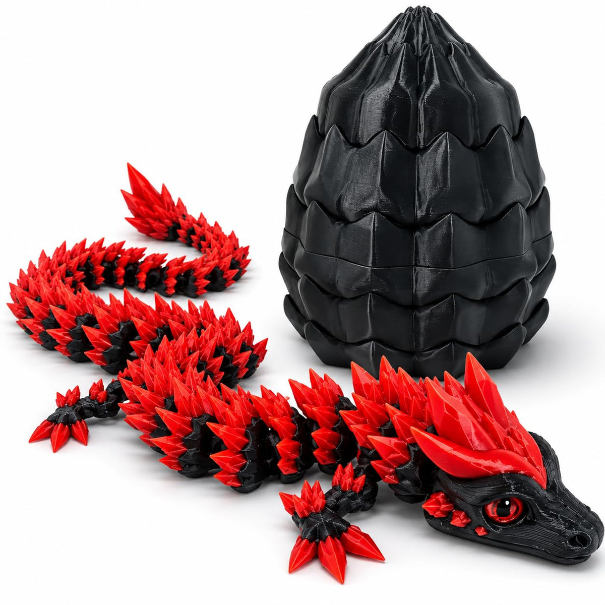 3D Printed Dragon Eggs – Mini Articulated Baby Dragon Toys Mystery 3D Dinosaur Eggs Set for Kids & Adults Fantasy Desk Decor & Collectible Gifts (Blue Egg)