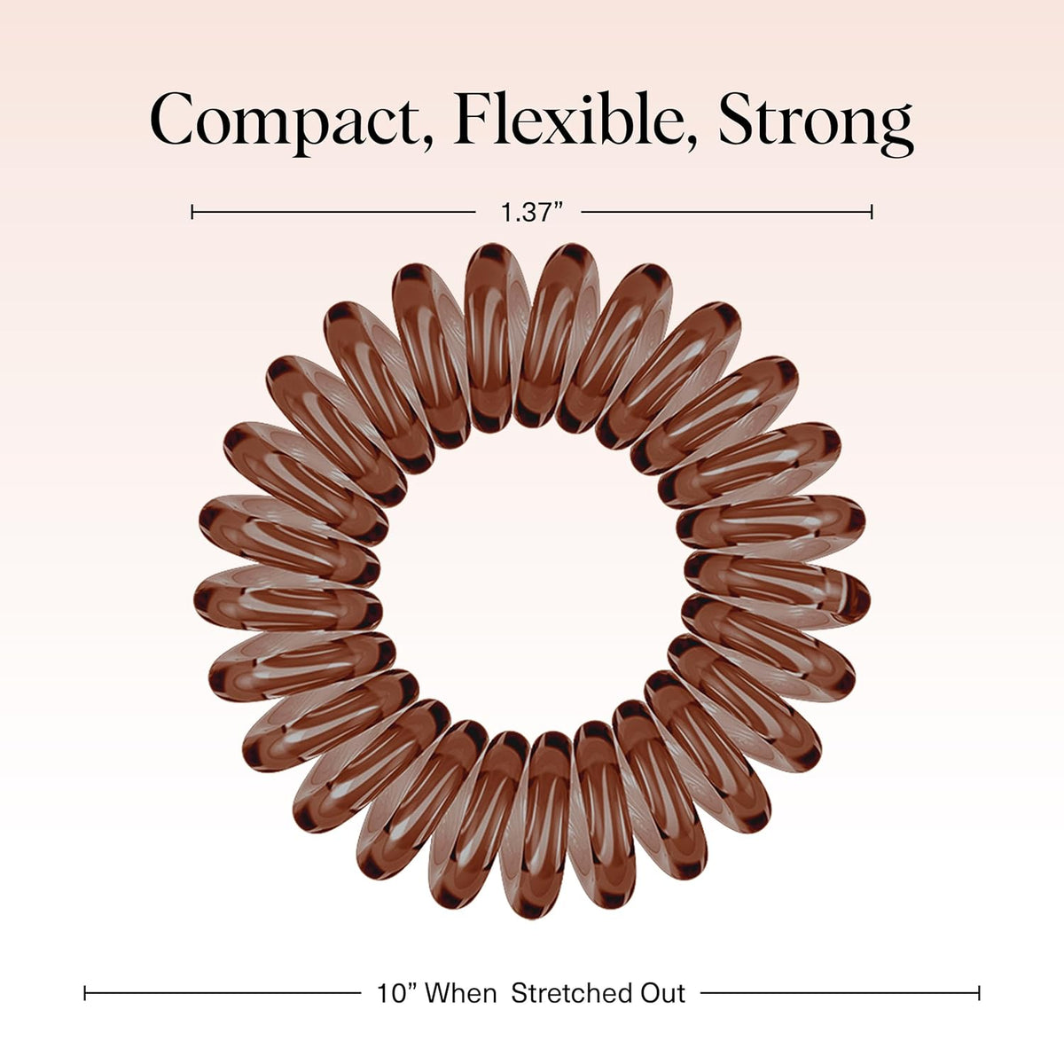 Kitsch Spiral Hair Ties for Women | Ponytail Holders - Brunette, 8 Pcs