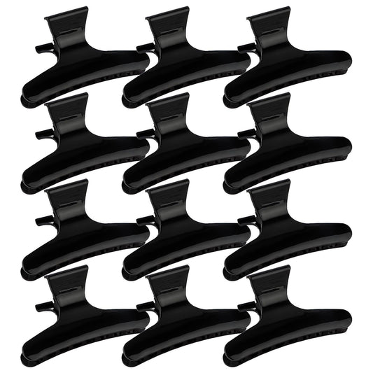 Ondder Hair Clips for Styling Sectioning Black Butterfly Hair Clips Clamps Claws Pro Salon Hair Clips for Cutting, Styling, Sectioning, Coloring Hair styling Clips Butterfly Clips Hair Accessories for