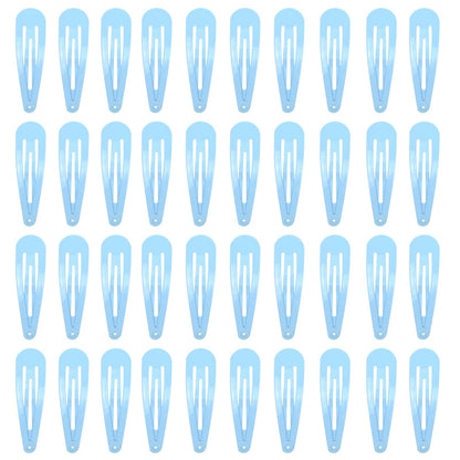 40 Pack Black 2 Inch Barrettes Women Metal Snap Hair Clips Accessories