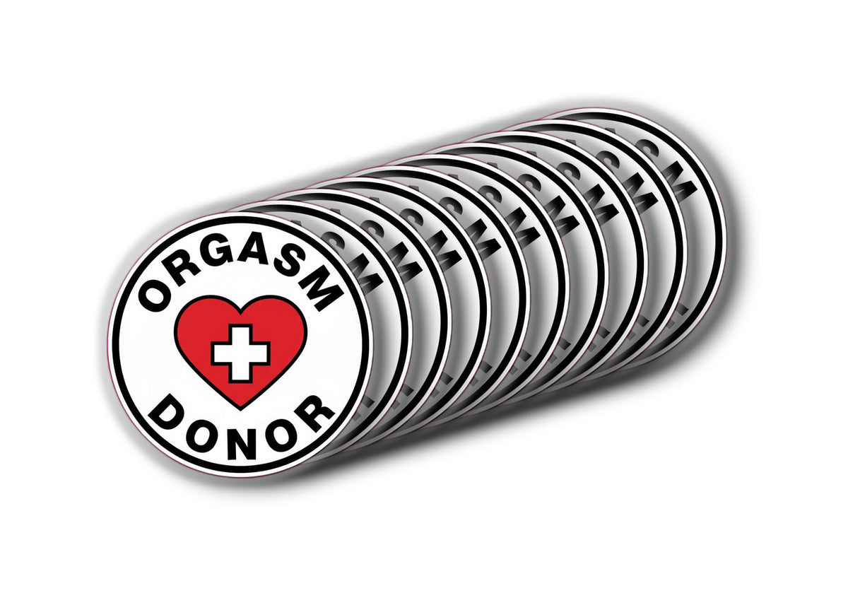 Orgasm Donor Sticker | Humorous Heart Medical Vinyl Decal | Funny Gift for Nurses, Doctors, Healthcare Workers [TTLE]