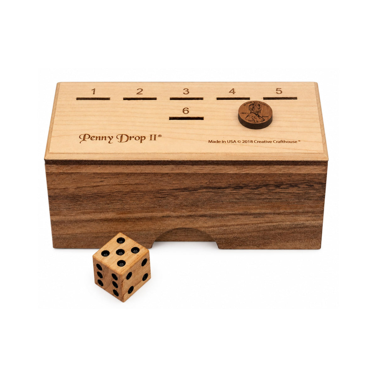 Creative Crafthouse Penny Drop Game – Travel Edition, Compact Dice Game for Family Fun, Made in USA