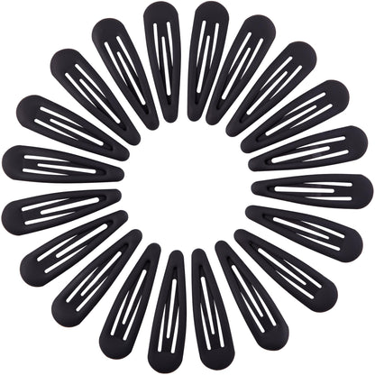 Small Hair Barrettes For Women No Slip Metal Snap Clips For Thin And Fine Hair,Matte Black Tortoiseshell,20 PCS,1.97 x 0.5 Inch.