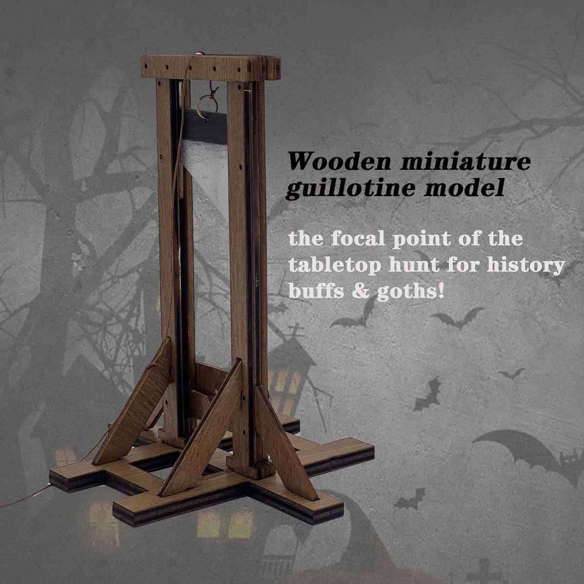 Wooden Mini Guillotine Model, Desk Novelty & Stress Gift 5.5in height