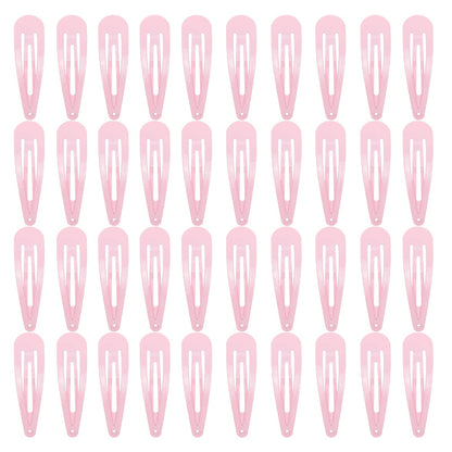 40 Pack Black 2 Inch Barrettes Women Metal Snap Hair Clips Accessories