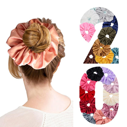 Simnice 60 Colors Silk Large Satin Hair Scrunchies Elastic Hair Bobbles