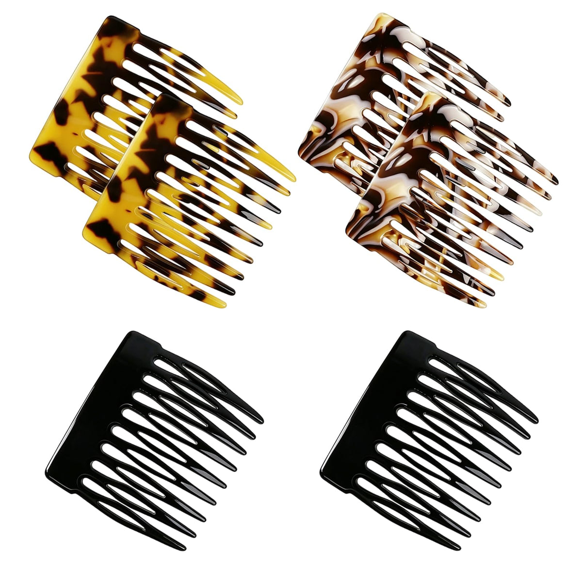 4 Pcs French Hair Side Combs Twist Combs Small Combs for Styling Decorative French Hair Comb for Women Bun Chignon Up-Do Styling Girls Hair Accessories