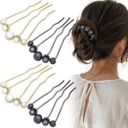 Decorative Side Hair Combs for Women, Pearl French Twist Hair Pins