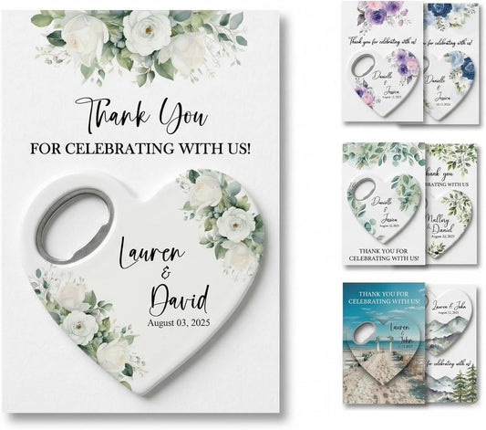Wedding Favors for Guests, Personalized Bottle Opener, Save the Date Magnet, Custom Bottle Opener, Wedding Party Favors for Guests in bulk. 10 to 300 pcs.