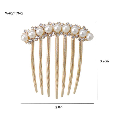 IPINK Wedding Bridal Rhinestone Pearl Crystal Hair Comb Claw Hairpin Hair Ornaments Accessory