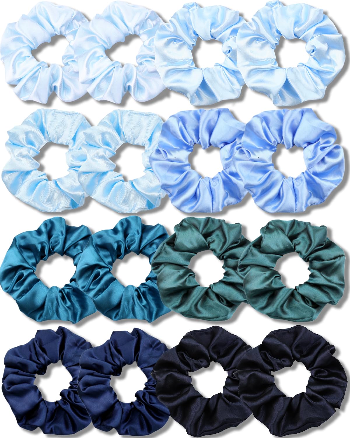 IVARYSS Satin Scrunchies for Women, Soft Than Silk for Hair, Fashion Ties and Bands for Thin | Thick Hair Styling, 16 Pack (Neutral Color)