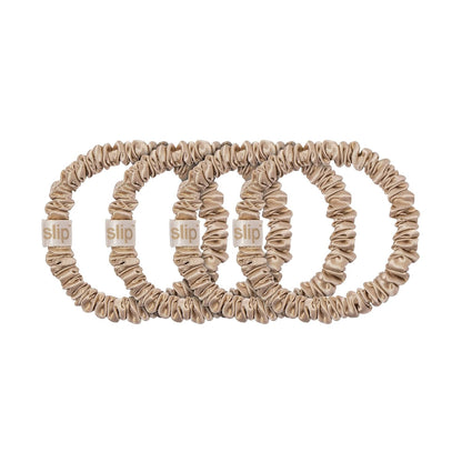 Slip Silk Hair Ties, Blonde Skinny Scrunchies, Set of 4 | Anti-Damage