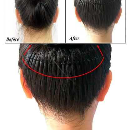 U Shape Hair Finishing Fixer Comb, 6 Pieces Bobby Bangs Holder Styling Tool Stretchable Hair Pin U Shape Wavy Comb Clips Spring Headband Circle Styling Black Pins Bun Hairpins for Women Girl