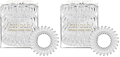 Kitsch Spiral Hair Ties for Women | Ponytail Holders - Brunette, 8 Pcs