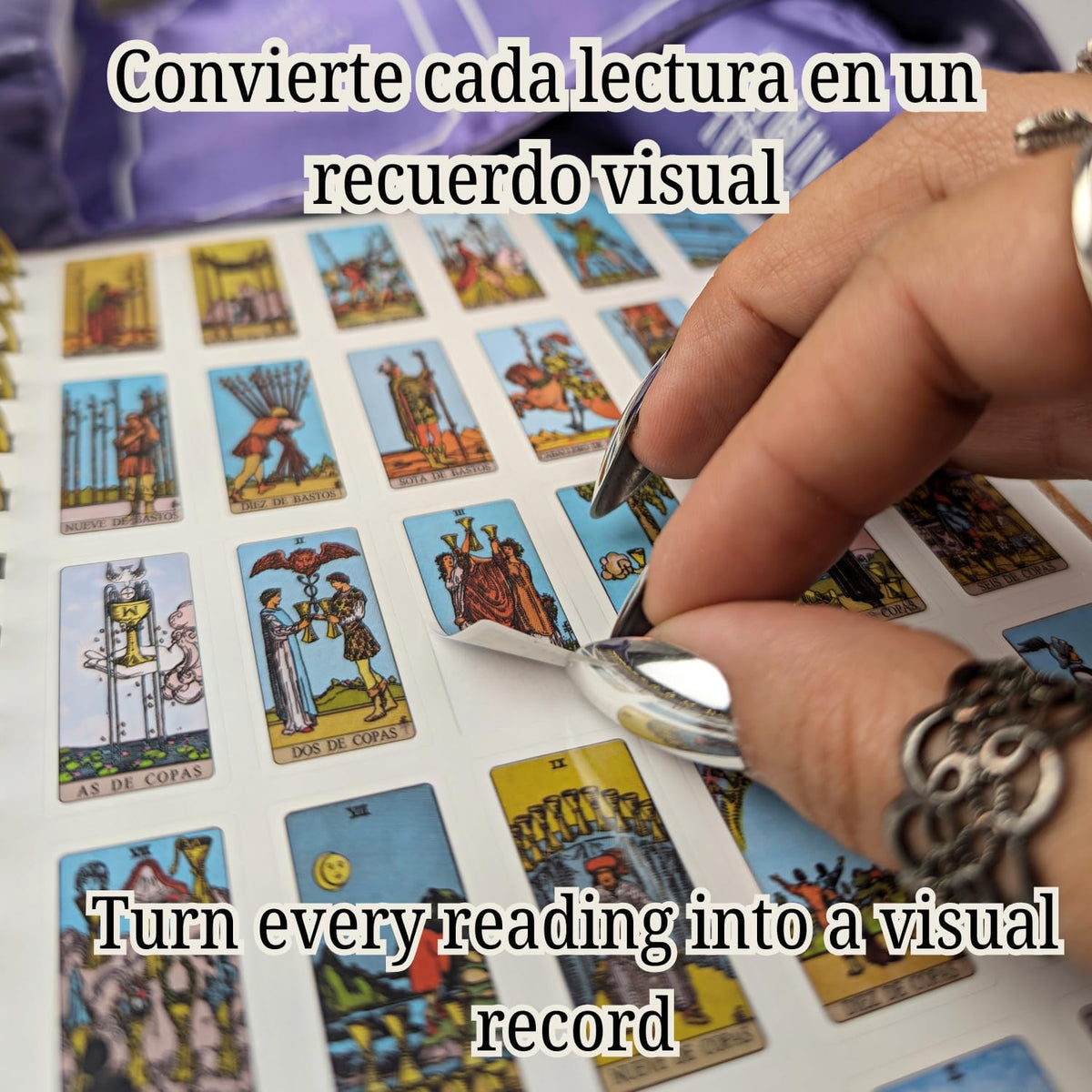 Witchy Cauldron Tarot Learning Kit in Spanish – Cartas de Tarot para Principiantes – Includes Spanish Deck, Journal, Wrap, Stickers – Ideal for Beginners and Enthusiasts (Azul)