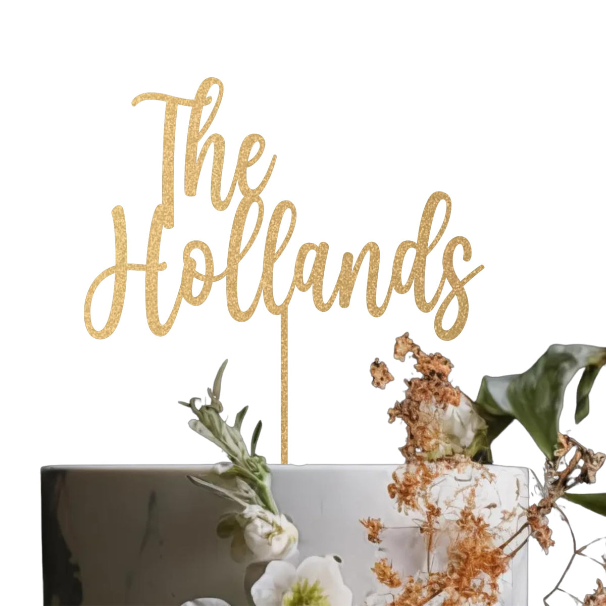 Personalized Wedding Cake Topper, Custom Lastnames"Wood Cake Decor, Available in Gold, Silver, Black, White, & Natural Wood (Design 10)