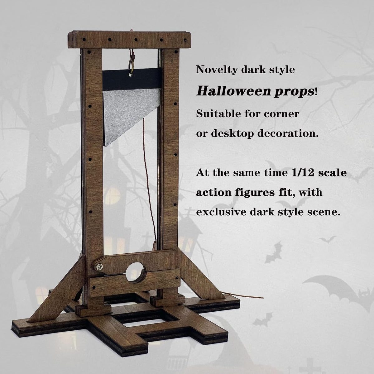 Wooden Mini Guillotine Model, Desk Novelty & Stress Gift 5.5in height