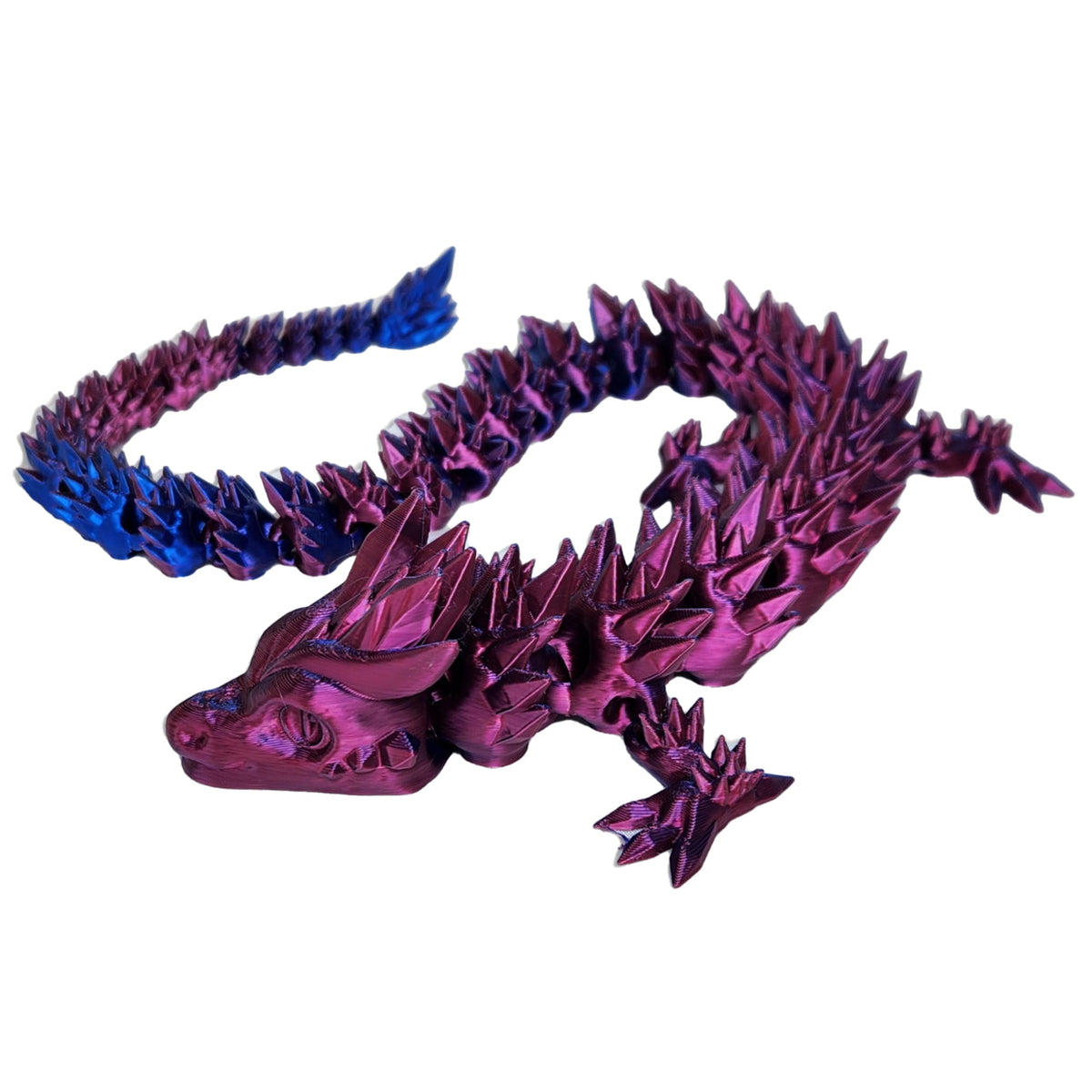 20" Articulated 3D Printed Dragon with Surprise Egg – Flexible Fidget Toy for Kids & Teens, Dragon Egg, Mythical Figurine (Rainbow with Black Egg)