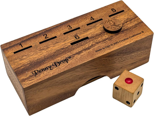 Creative Crafthouse Penny Drop Game – Travel Edition, Compact Dice Game for Family Fun, Made in USA