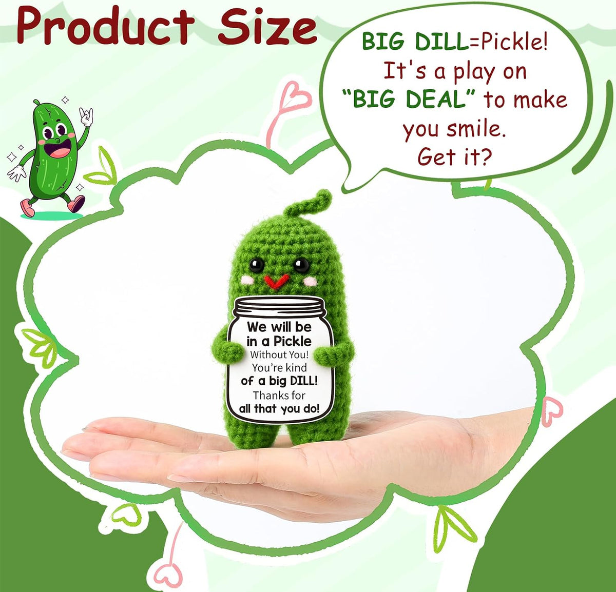 Gifts for Women Coworker Boss Retirement Gifts Handmade Crochet Pickle