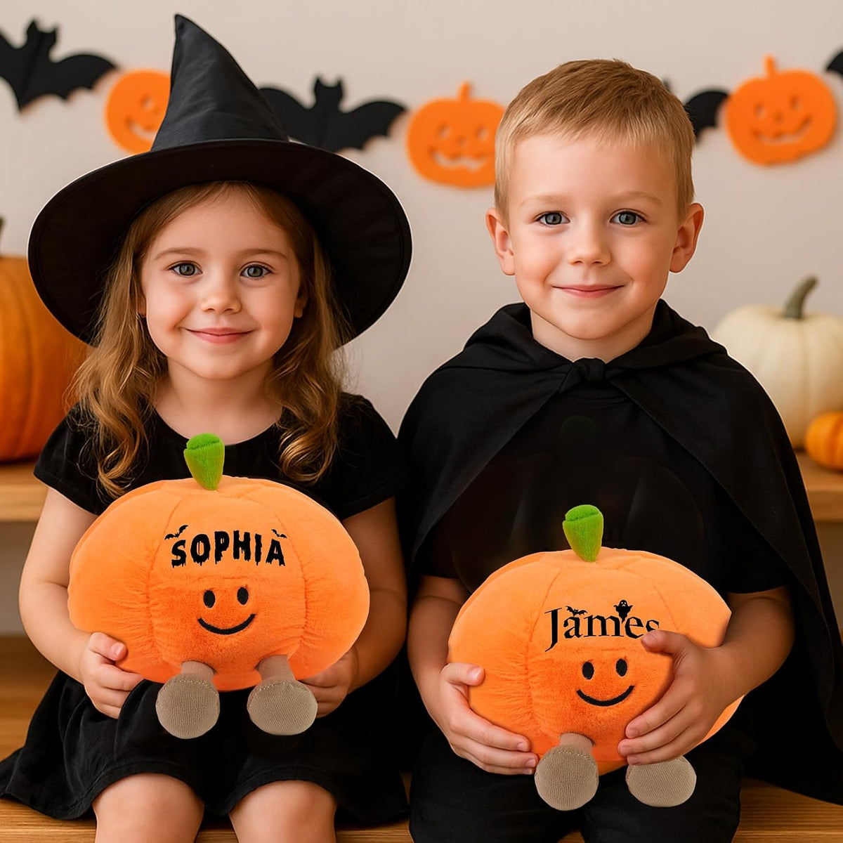 Custom Halloween Pumpkins With Name, Personalized Halloween Pumpkin Stuffed Animal, Cute Fall Stuffed Animals Pumpkin Plush Toy for Boys Girls Kids Teens Toddlers Adults, Pumpkins Decor Plushies 2025