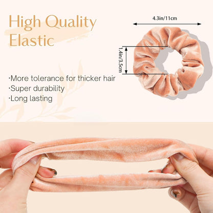 Whaline 12 Pack Velvet Hair Scrunchies for Women, 12 Colors