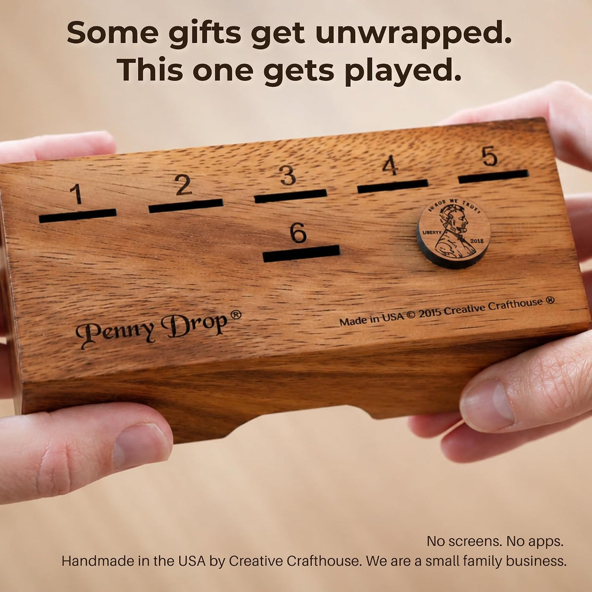 Creative Crafthouse Penny Drop Game – Travel Edition, Compact Dice Game for Family Fun, Made in USA