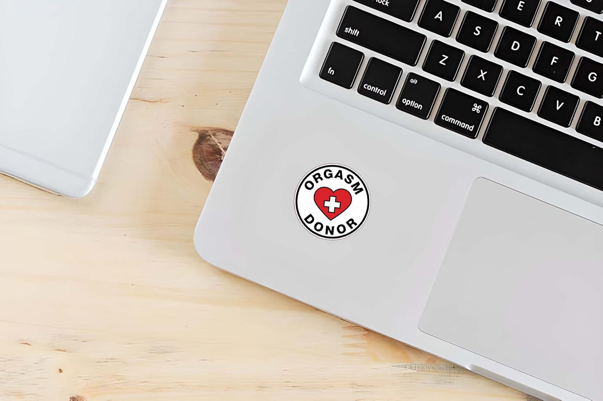 Orgasm Donor Sticker | Humorous Heart Medical Vinyl Decal | Funny Gift for Nurses, Doctors, Healthcare Workers [TTLE]