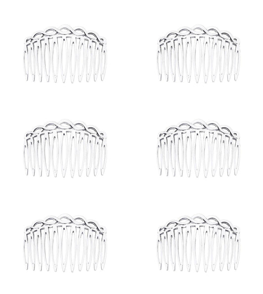 6 Pcs 11 Teeth Hair Side Combs 8.2 x 5.3 cm Tortoise Hairpin (Clear)