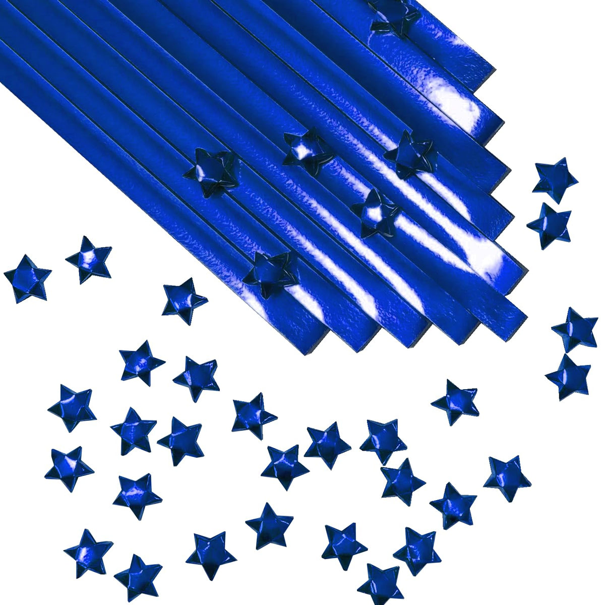 500-Strips Pink Foil Paper Strips for Making Origami Stars, Lucky Stars, Puff Star. Reflective Mirror Shiny Paper Strips, 0.5 x 11 inch. (Pink Foil, 500)