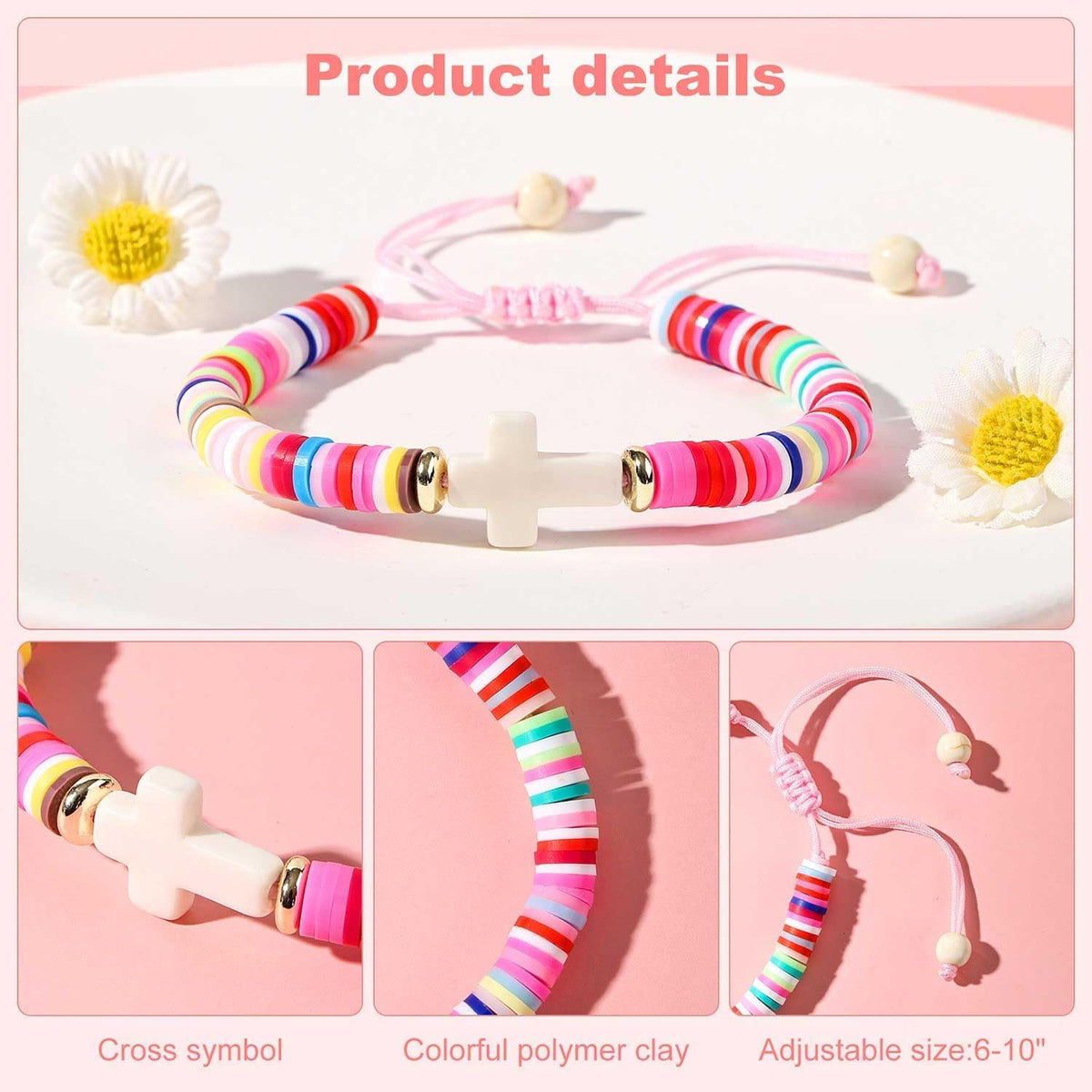 TAGOMEI Cross Bracelet Baptism Gifts for Girl Kids Women Christian Gifts