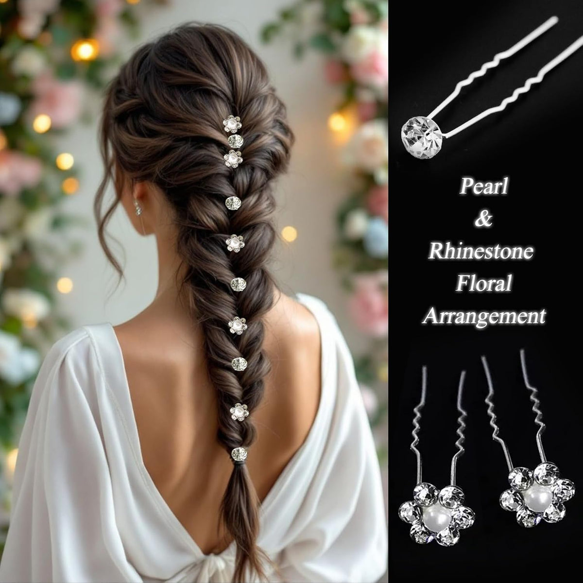 13PCS Bridal Hair Pins Comb Silver Pearl Rhinestone Wedding Women Hairpiece