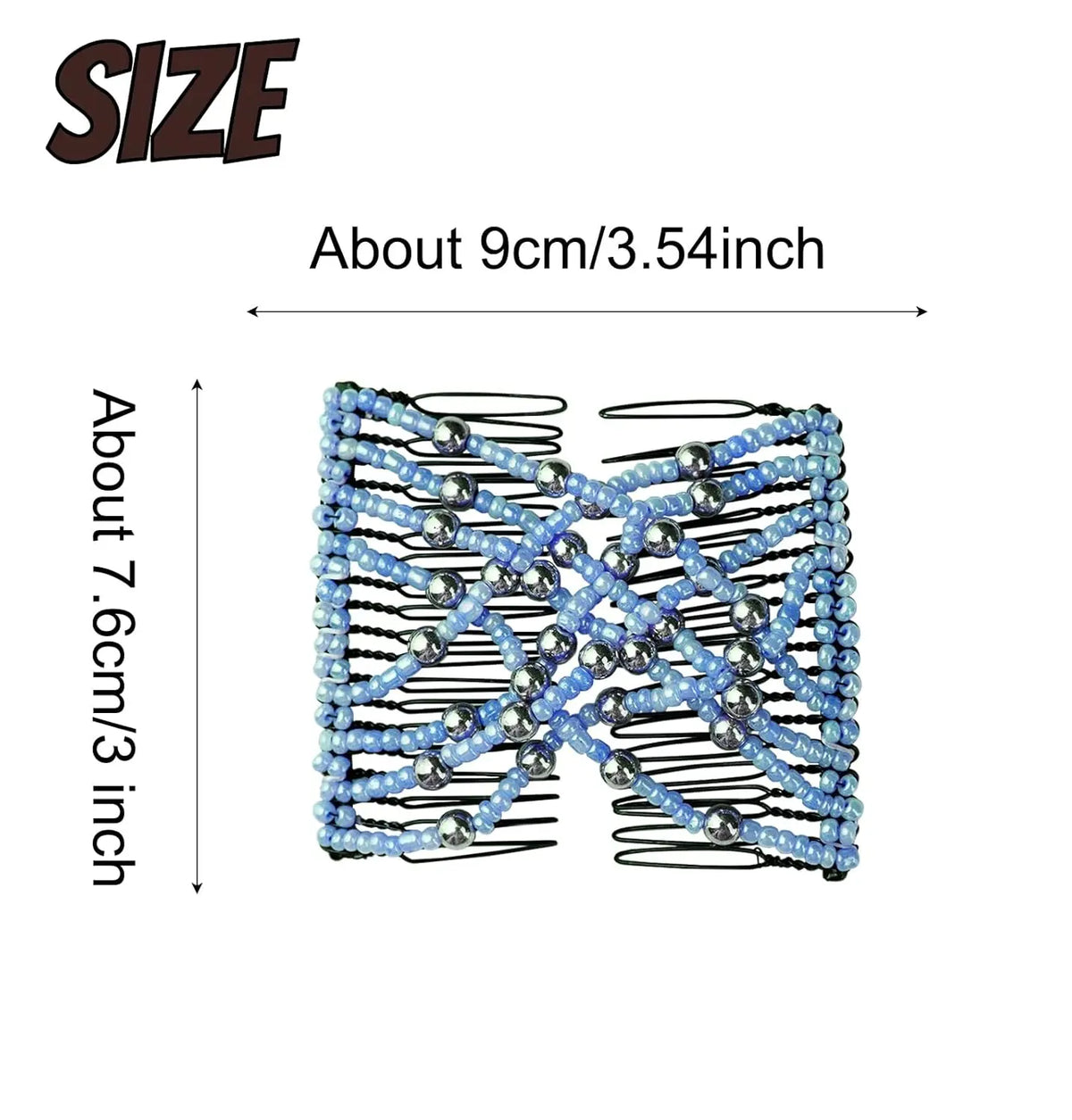 5PCS Stretchy Magic Hair Comb Clips, Adjustable Elastic Hair Pins for Bun, Ponytail & Updo Styling